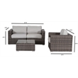 Living Source International 4-Piece Wicker Sectional Seating Group in Brown