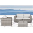 Living Source International 4-Piece Wicker Sectional Seating Group in Gray