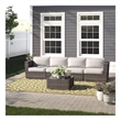 Living Source International 5-Piece Wicker / Rattan Sectional Set in Brown