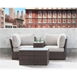 Living Source International 4-Piece Wicker/Rattan Sectional Group in Espresso