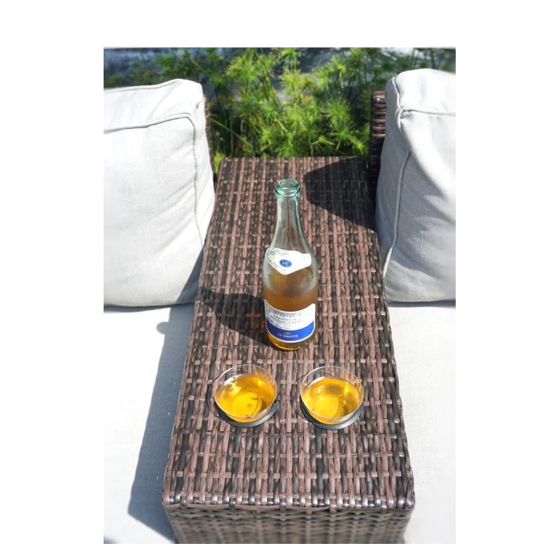 Living Source International 4-Piece Wicker/Rattan Sectional Group in Espresso