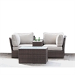 Living Source International 4-Piece Wicker/Rattan Sectional Group in Espresso