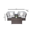Living Source International 4-Piece Wicker/Rattan Sectional Group in Espresso
