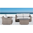 Living Source Intl 4-Piece Wicker / Rattan Sectional Group in Gray Finish