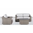 Living Source Intl 4-Piece Wicker / Rattan Sectional Group in Gray Finish