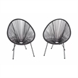 Living Source Intl 6-Piece Wicker / Rattan Multiple Chair Seating Group in Black