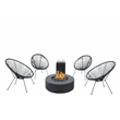 Living Source Intl 6-Piece Wicker / Rattan Multiple Chair Seating Group in Black