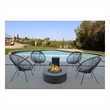 Living Source Intl 6-Piece Wicker / Rattan Multiple Chair Seating Group in Black