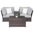 Living Source International 4-Piece Wicker / Rattan Seating Group in Brown
