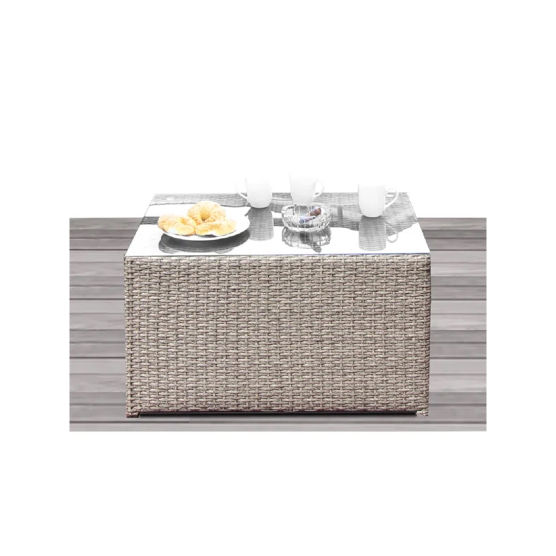Living Source International 4-Piece Wicker / Rattan Seating Group in Gray