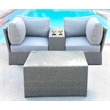 Living Source International 4-Piece Wicker / Rattan Seating Group in Gray
