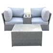 Living Source International 4-Piece Wicker / Rattan Seating Group in Gray