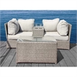 Living Source International 4-Piece Wicker / Rattan Seating Group in Gray Finish