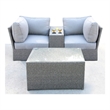 Living Source International 4-Piece Wicker / Rattan Seating Group in Gray Finish