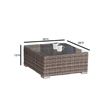 Living Source International 4-Piece Wicker Sectional Set in Brown/Navy Blue