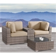 Living Source International 4-Piece Wicker / Rattan Sectional Set in Brown/Beige