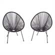 Living Source International 4-Piece Wicker / Rattan Seating Group in Black