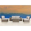 Living Source International 7-Piece Wicker/Rattan Sectional Set in Gray