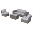 Living Source International 7-Piece Wicker/Rattan Sectional Set in Gray