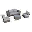 Living Source International 7-Piece Wicker Outdoor Set in Gray