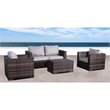 Living Source International 5-Piece Wicker Patio Set w/ Coffee Table - Espresso