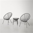 Living Source International 3-Piece Metal and Wicker Seating Group in Gray