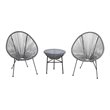 Living Source International 3-Piece Metal and Wicker Seating Group in Gray