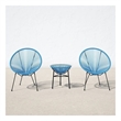 Living Source International 3-Piece Metal and Wicker Seating Group in Turquoise