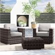 Living Source International 3-Piece Wicker Conner Seating Group in Espresso