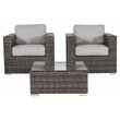 Living Source International 3-Piece Wicker Conner Seating Group in Espresso