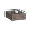 Living Source Double Club Wicker / Rattan Sectional Set w/ Cushion in Gray/Beige