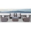 Living Source International 5-Piece Wicker/Rattan Seating Group in Espresso/Gray