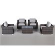 Living Source International 5-Piece Wicker/Rattan Seating Group in Espresso/Gray