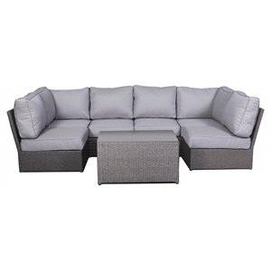 Living Source International 7-Piece Outdoor Set with Cushions in Gray