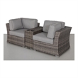 Living Source Intl 3-Piece Wicker / Rattan Sectional Seating Group in Gray