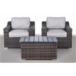Living Source International 3-Piece Wicker Conversation Set in Espresso/Gray