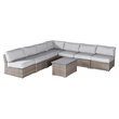 Living Source International 8-Piece Sectional Seating Group with Cushions - Gray