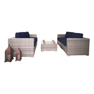 Living Source Intl Outdoor Wicker / Rattan Loveseat with Cushions in Gray