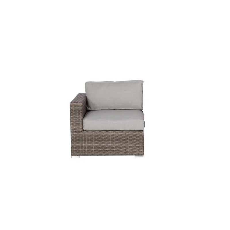 Living Source 3-Piece Wicker / Rattan Sectional Seating Group w/Cushions in Gray