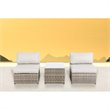 Living Source International 3-Piece Wicker/Rattan Sectional Set in Gray