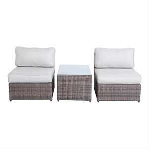 Living Source International 2-Person Seating Group with Cushions in Gray/Brown