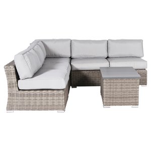 Living Source International 6-Piece Outdoor Seating Set with Cushions in Gray