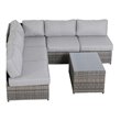 Living Source International 6-Piece Outdoor Conversation Set w/ Cushion - Gray