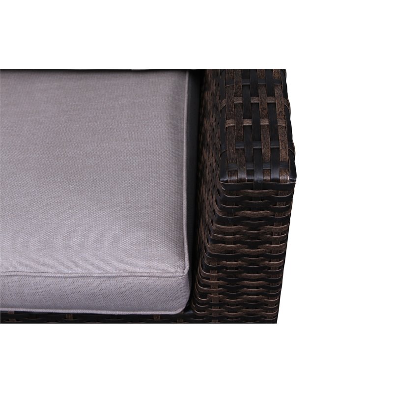 Living Source International 5-Piece Wicker/Rattan Sectional Set in Espresso