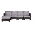 Living Source International 5-Piece Wicker/Rattan Sectional Set in Espresso