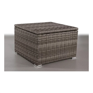 Living Source International 33&quotW Wicker / Rattan Outdoor Coffee Table in Gray