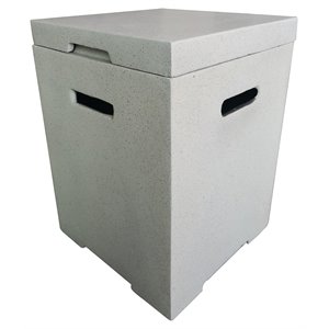 Living Source International Concrete Fire Pit Propane Tank Cover in White Stone