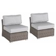 Living Source International 2-Piece Wicker Seating Group with Cushion in Gray