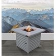 Living Source International Modern Metal Outdoor Fire Pit Table in White