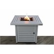Living Source International Modern Metal Outdoor Fire Pit Table in White